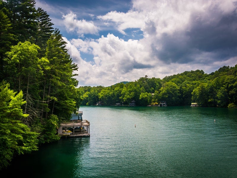 Waterfront real estate on Lake Burton in Georgia